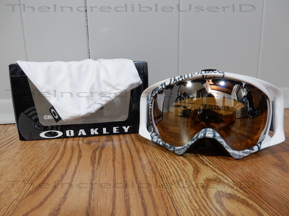 Oakley Crowbar Tagline Blue Black Iridium White Snowboard Goggles Frame SO  RARE!