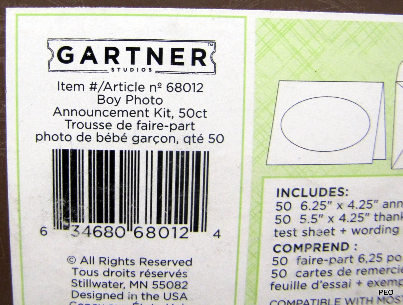 Gartner Baby Boy Invitations Announcement Kit 50 Thank You Cards