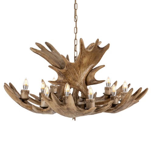 10-Light Deer Horn Pendant Resin Antler Chandelier Hanging Ceiling Light Fixture - Picture 6 of 18