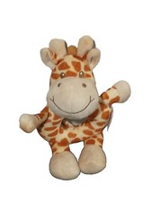 Babies R Us Toys Giraffe Brown Plush Soft Toy 7" Rattle Stuffed Animal Cream