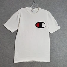 Champion Men Shirt Small White Heritage Floss Stitch Big C Logo Crew Neck READ