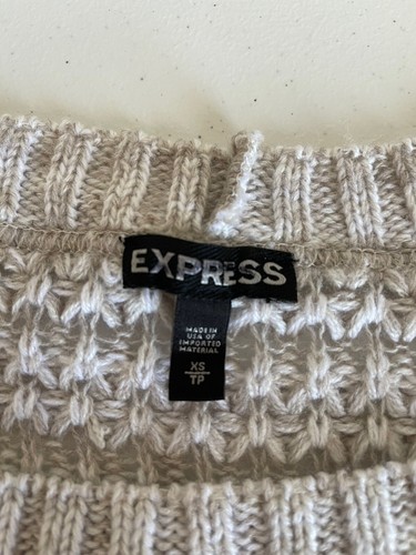 Maglione donna Express marrone chiaro manica lunga girocollo uncinetto relaxed s XS - Foto 6 di 9