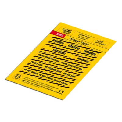 Danger Signs   STICKER fit for building blocks tiles /5202