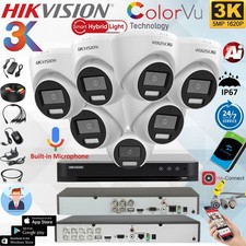 Hikvision CCTV 3K DVR 5MP ColorVu Camera Audio Mic System Smart  IP67 Bundle Kit