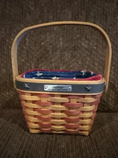 Longaberger 2001 Inaugural Basket W/ Liner & Protector