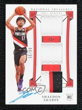 2022 National Treasures Rookie Materials Triple 55/99 Shaedon Sharpe Auto 11o2