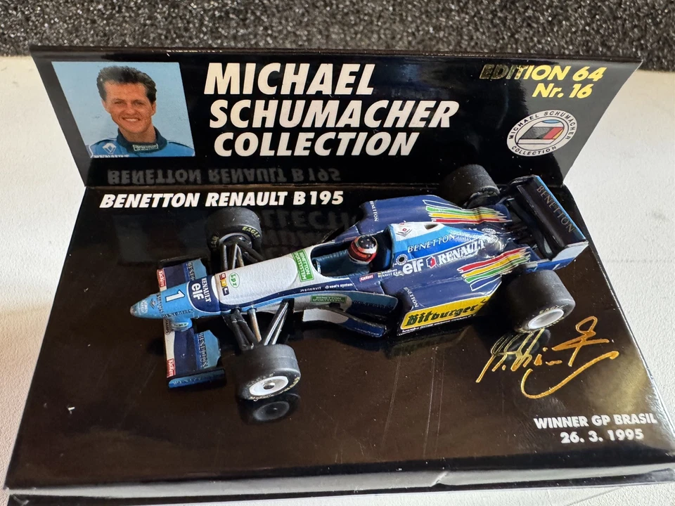 Michael Schumacher Benetton Renault B195 GP Brasilien Minichamps 1/64 - Bild 2 von 3
