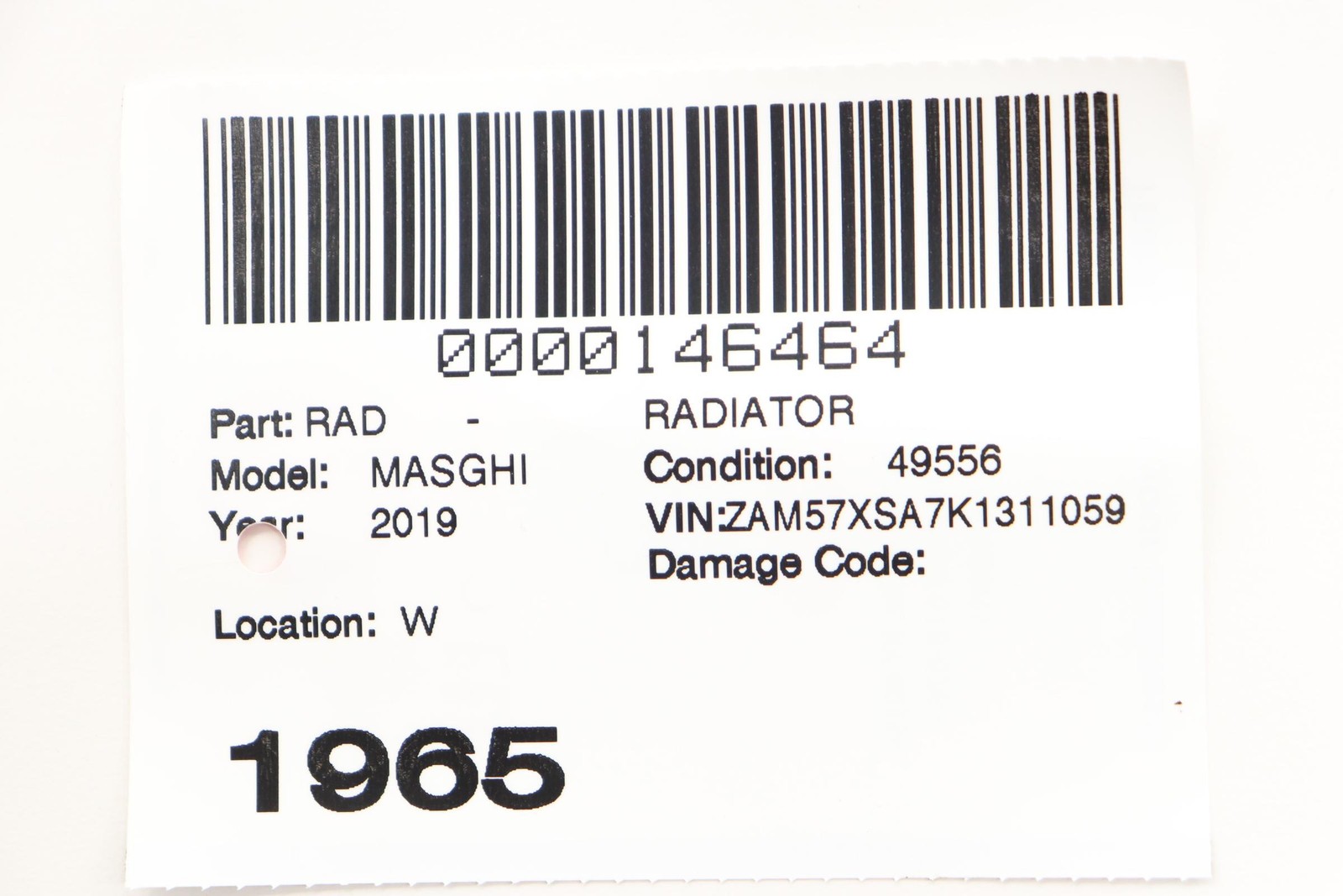 2014 - 2024 MASERATI GHIBLI AUTO TRANSMISSION GEAR BOX OIL COOLER RADIATOR OEM