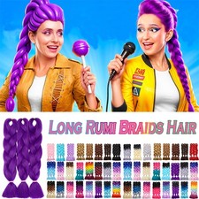 Jumbo Braids Haarverlängerung Synthetic Extensions Zum Flechten Regenbogen RUMI