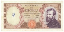 10000 LIRE BANK OF ITALY MICHELANGELO REPLACEMENT SERIES W0029 03/07/1962 BB-