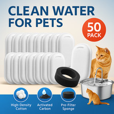 Cat Water Fountain Replacement Filters 25 Filters  25 Sponges for 108oz 67oz