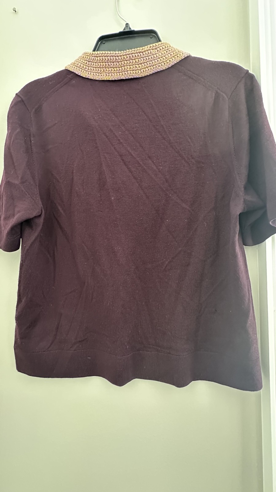 Crochet Knit Polo by Tory Burch Size XL LMSRP $348.99 thumbnail 8