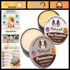 Paw Care Bundle: Natural Dog Paw Soother Protection Balms, Heal Cracked Pads