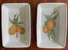 Vintage Hall China American Airline Painted Fruit Ceramic Serving Dish 6.25” (2)