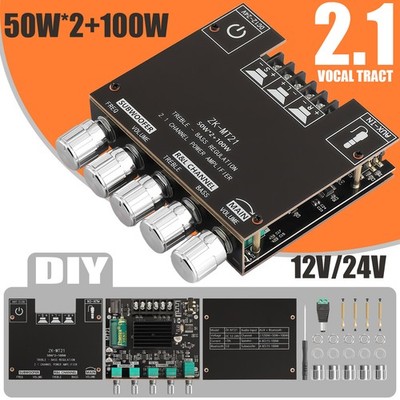 ZK-MT21 Bluetooth 5.0 Subwoofer Amplifier Board High Low Tone AMP 2.1 Channel