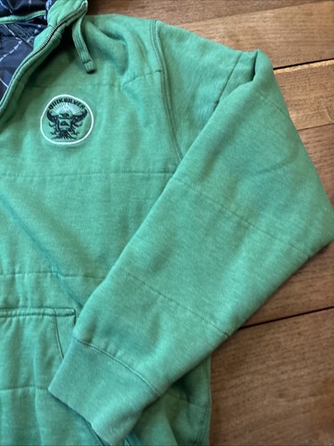 Giacca Quicksilver Vintage Y2K Staccabile Pelliccia Ecopelliccia Cappuccio Verde Zip Uomo XL - Foto 9 di 18