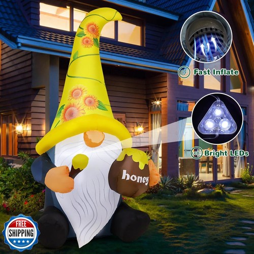 GOOSH 6 FT Summer Inflatables Gnome Outdoor Blow Up Yard Decoration with LED - Bild 2 von 5