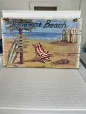 Beach Summer  Vintage Retro Wall Decor Sign 15.75in X 10in