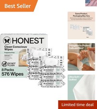 Hypoallergenic Multi-Use Baby Wipes - Compostable, Fragrance-Free, 576 Count