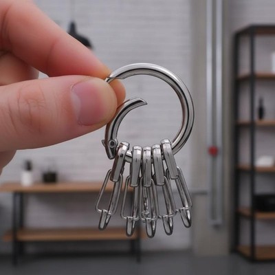 Metal O Ring Spring Clasps With 5pcs Hook Buckles For Carabiner Keychain Clips