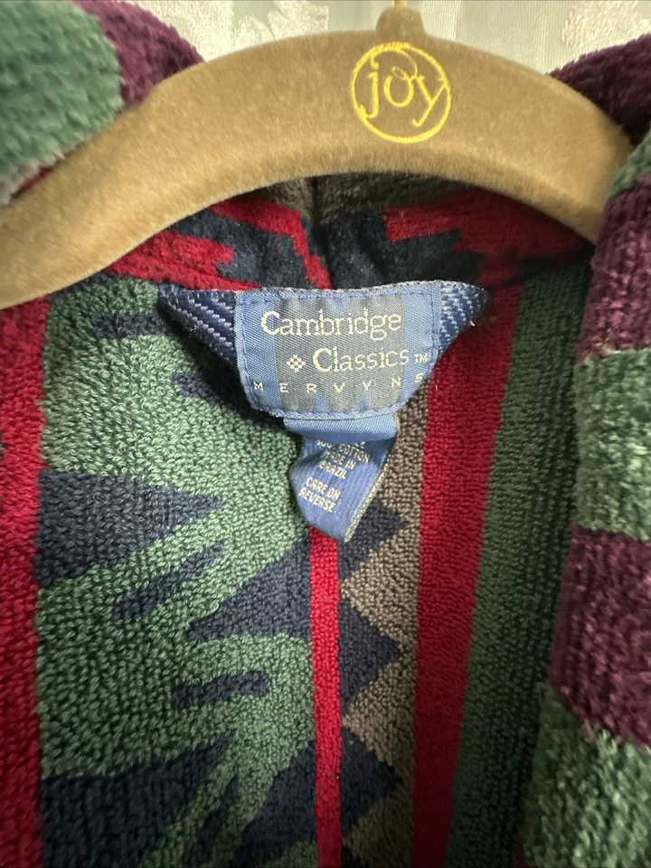 cambridge classics robe checkered tribal purple green red blue Vintage - Image 4 of 4