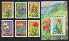 SALE CA582 Uzbekistan Tulips Crocus Colchicum Flowers 6v+MS 1993 MNH