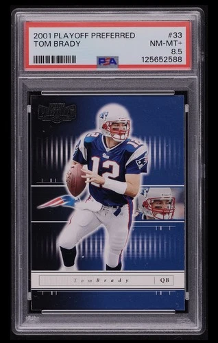 2001 Playoff Preferred #33 Tom Brady PSA 8.5