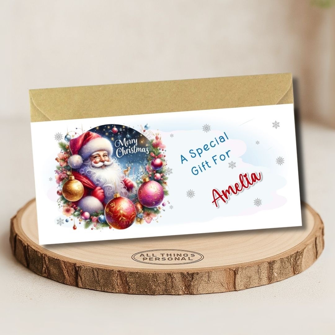Christmas Money Wallet with Envelope Personalised Gift Card Holder Voucher Cash