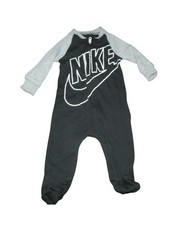 Nike Baby 6M Footed Coverall Romper Black Gray NWT