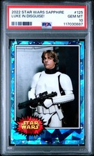 2022 TOPPS CHROME SAPPHIRE ED STAR WARS 125 LUKE IN DISGUISE PSA 10