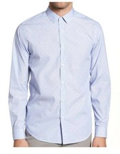 THEORY Murrary Finch Coupe Stripe Dress Shirt XL Blue NEW Button Down Business