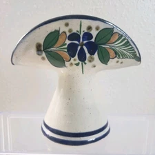 Vintage Hand Painted Tonala Mexican Folk Art Pottery Napkin Holder