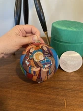 Pier One Li Bien 4” Glass Ball Ornament 2006 Christmas Holy Family Nativity