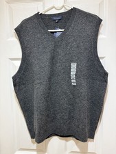 Men's Club Room Vest Gray Wool Size Large L