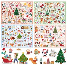 Naler 240PCS Christmas Glitter Stickers, Christmas Small Stickers for Xmas