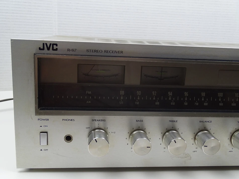 Sintonizador estéreo JVC R-S7 de colección receptor radio AM FM aluminio cepillado cara probado Foto 3 de 4