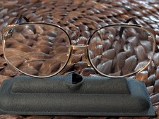 Vintage Christian Dior 2250 49 Glasses Gold Black Frames Art Deco Oversize Logo