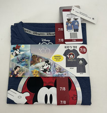 Disney 100th Anniversary Mickey Mouse Kids 7/8 Two-Sided T Shirt New with Tags 