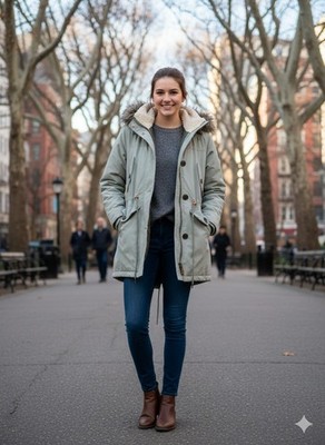 Abercrombie & Fitch - Sage Green Women's Down Parka Winter Coat - Size: Small