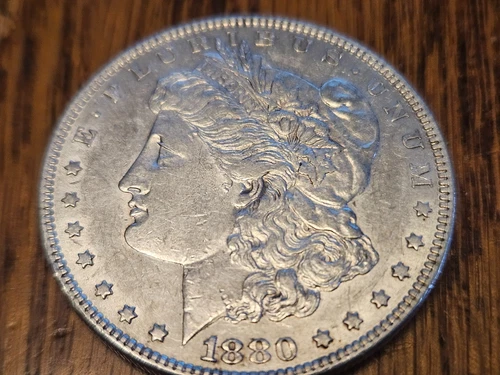 VIDEO 1880 AU+ MORGAN DOLLAR  BARELY OVER $65 MELT w/FREE USA SHIPPING