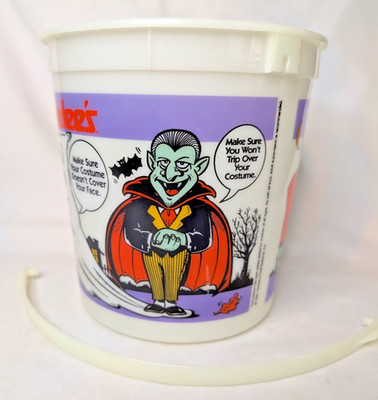 1993 HARDEES Halloween Loot Bucket Glow in the Dark gitd Dracula Frankenstein EX