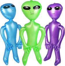 3PCS Inflatable Alien,Colorful 35 Inch PVC Blow up Martian Aliens Prop for Party