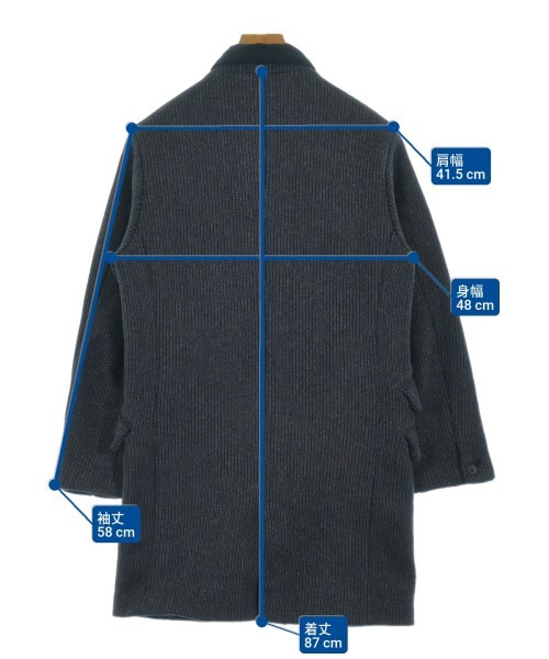 【 Rich I 】 COVER BALMACAAN COAT NAVY CURLY Balmacaan Coats NavyxWhite(Stripe Pattern) 2(Approx. M