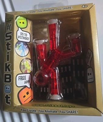 Stikbot Clear and Red Translucent Red String Action Figure Create Animation