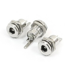 2.1mmx5.5mm DC Power Jack Socket Threaded Female Connector 3 Pcs