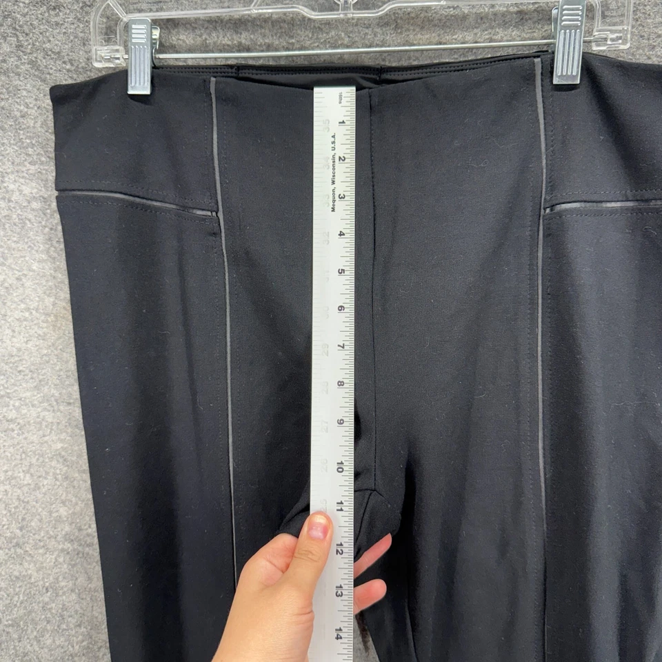 Nuevo Pantalones de Vestir Dressbarn Mujer L Grande Negro Tiro Alto Ajustado Pull On Rayón Foto 4 de 4