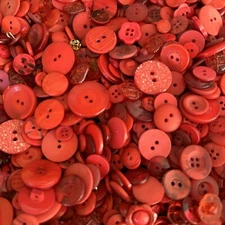 Incredible Mixed Lot RED Premium Buttons All Sizes For Embellishments