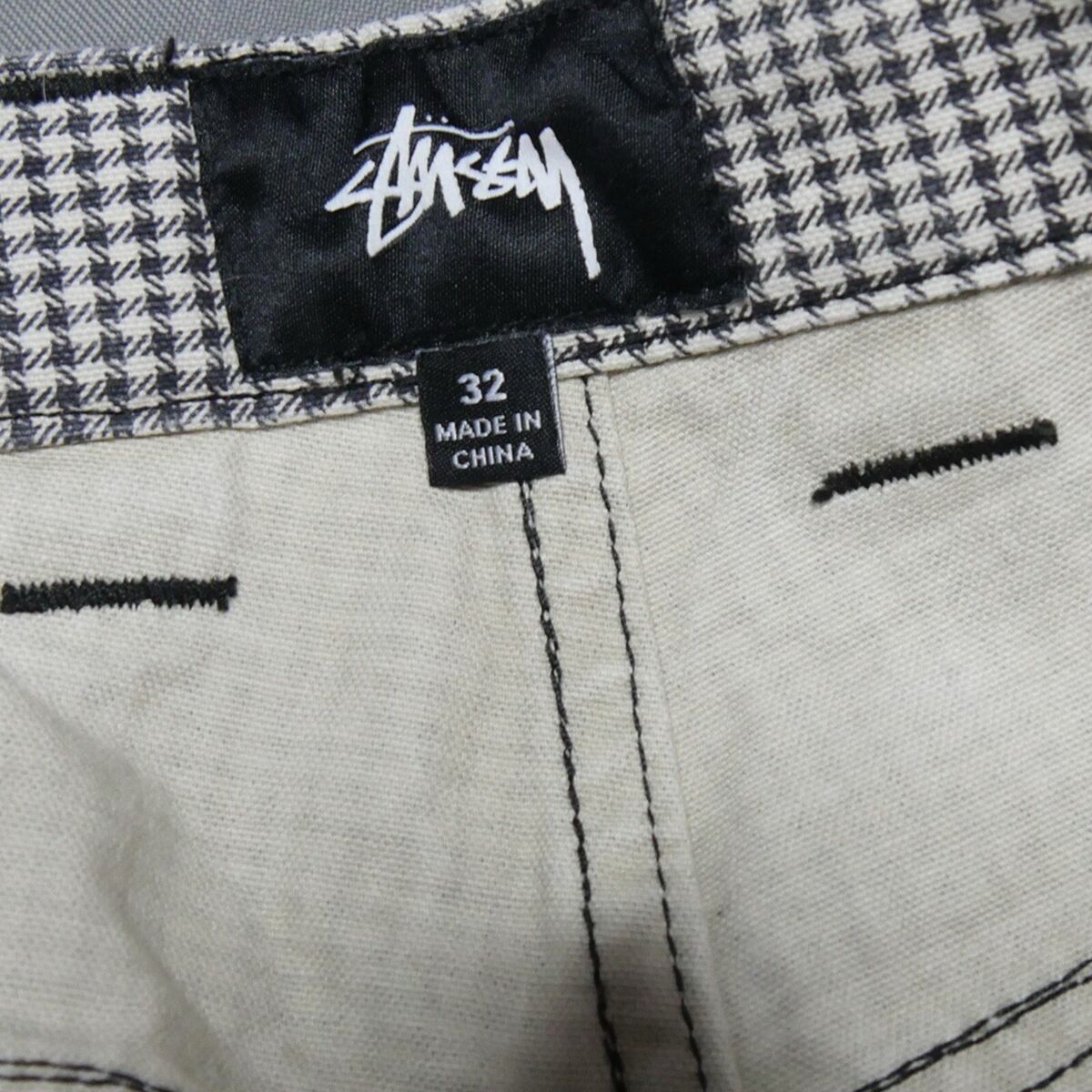 Stussy Double Knee Checkered Work Pants Carpenter Black Stussy Double Knee Checkered Work Pants Carpenter Black