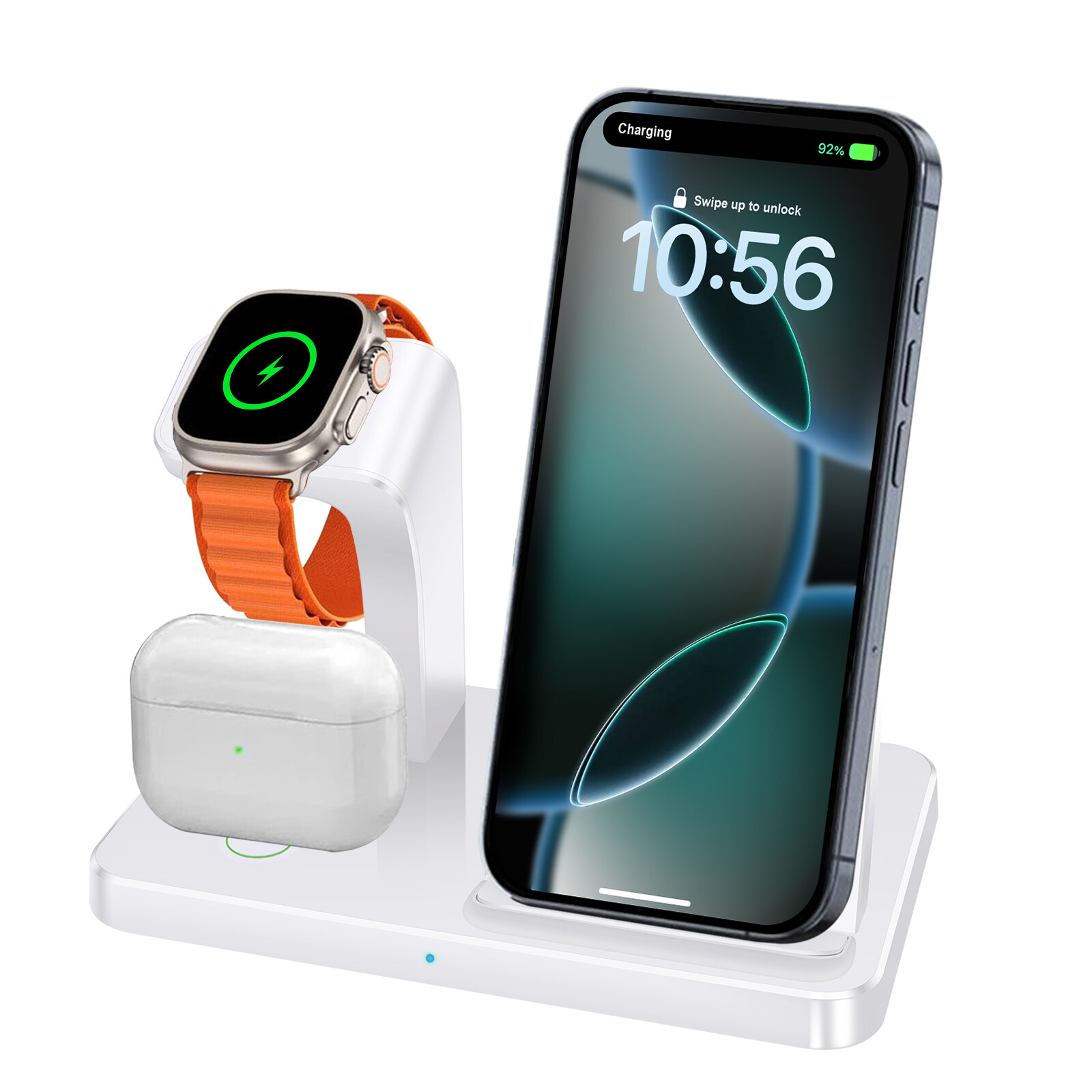 3in1 Wireless Charger Station Dock For Apple Watch 10/9/8 Air Pods iPhone 16 Pro
