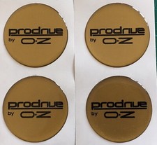 ALLOY WHEEL PFF7 GT1 PRODRIVE OZ DOMED RESIN CENTRE CAP STICKERS X4 GOLD BK 55mm